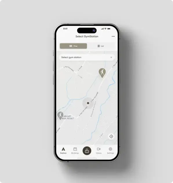 GymStation Location Map - Desktop View