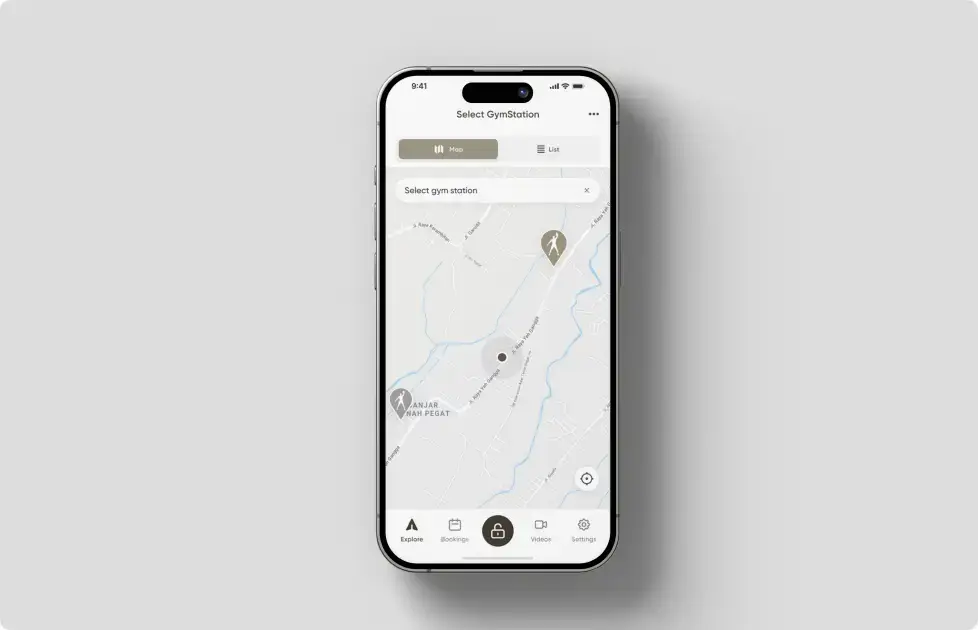 GymStation Location Map - Tablet View